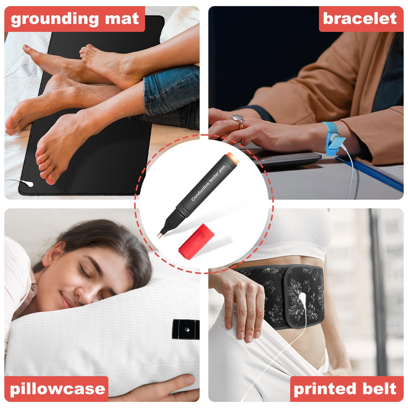 [Australia - AusPower] - Conductivity Test Pen, Non Contact Voltage Tester Pen, Grounding Tester for Grounding Mats Sheets Pillowcases, Wire Tester Electrical Tool for Ensuring Effective Connection 