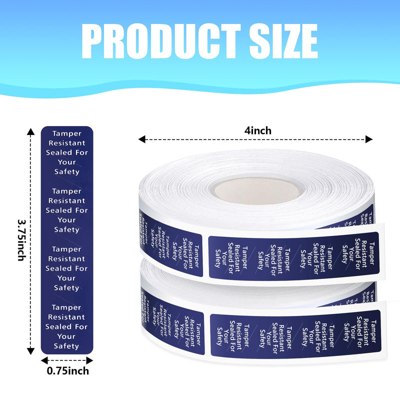 Outus 2000 Pcs Tamper Evident Labels Rolls Adhesive Safety Stickers 0.75 x 3.5'' Tamper Evident Tape for Security Food Delivery Bag Closure Container Box Jar Mailing Packaging Sealing (Navy Blue) Navy Blue