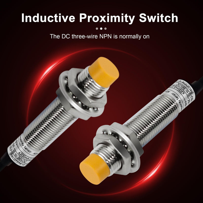 [Australia - AusPower] - 4Pcs M12 Proximity Sensor, NPN NO Inductive Proximity Sensor, Approach Switch, 4mm Detecting Distance Normally Open 6-36V LJ12A3-4-Z/BX, Unshielded, Can Replace Small Switches and Limit Switches 4 pcs 