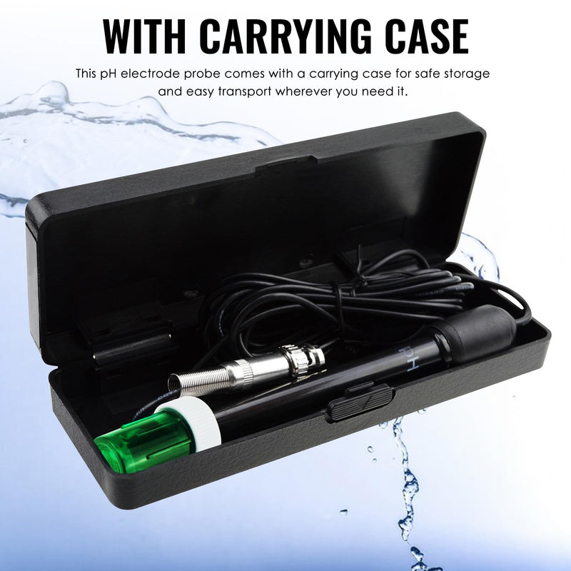 [Australia - AusPower] - pH Electrode Probe with BNC Connector, 300cm Cable, 0-14 pH Range – pH Probe for Water, Long Body Replacement Electrode Sensor for pH Meter, Controller, Water Testing Tool 
