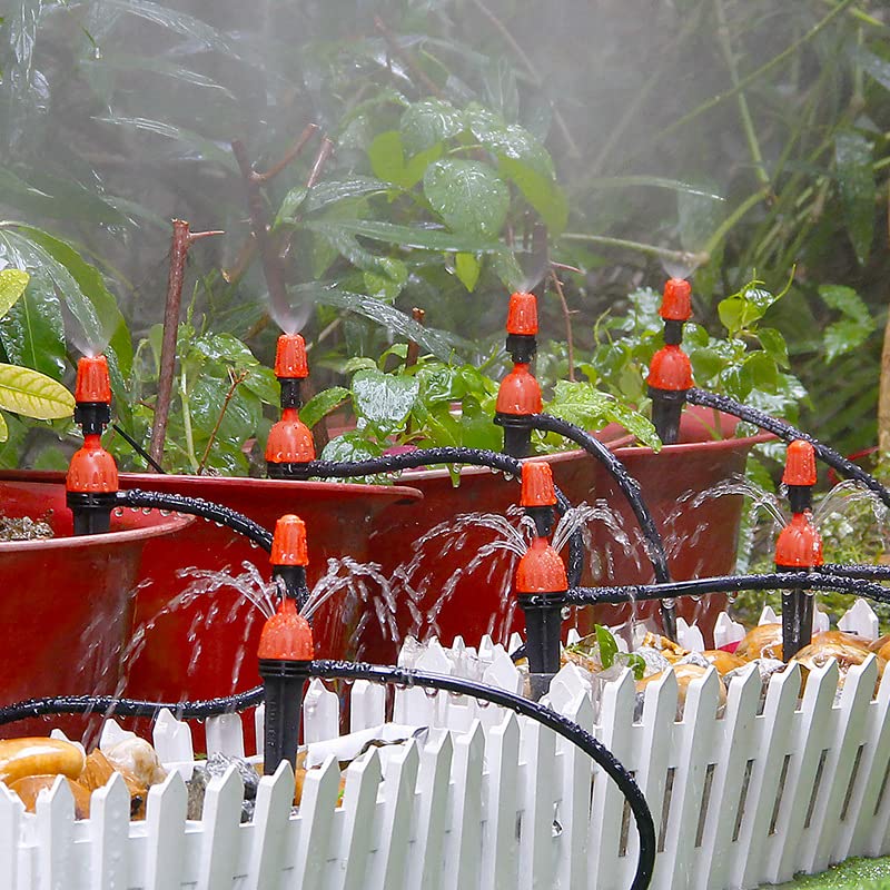 [Australia - AusPower] - 25pcs Drip Irrigation Emitters for 1/4" Irrigation Hose Accessories, Adjustable 360 Degree Water Flow Stake Drippers, Garden Irrigation Drippers for Watering System 25 Pack Adjustable 1/4'' Drip Emitters 