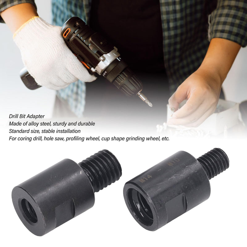 [Australia - AusPower] - Core Drill Adapter Screw Thread Adapter 2-Piece Thread Converter, Adapts M10 to M14 and Extension Rods, Stainless Steel Angle Grinder Converter for Angle Grinder Drill 