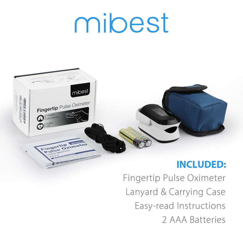 [Australia - AusPower] - mibest OLED Finger Pulse Oximeter, O2 Meter, Dual Color White/Black 