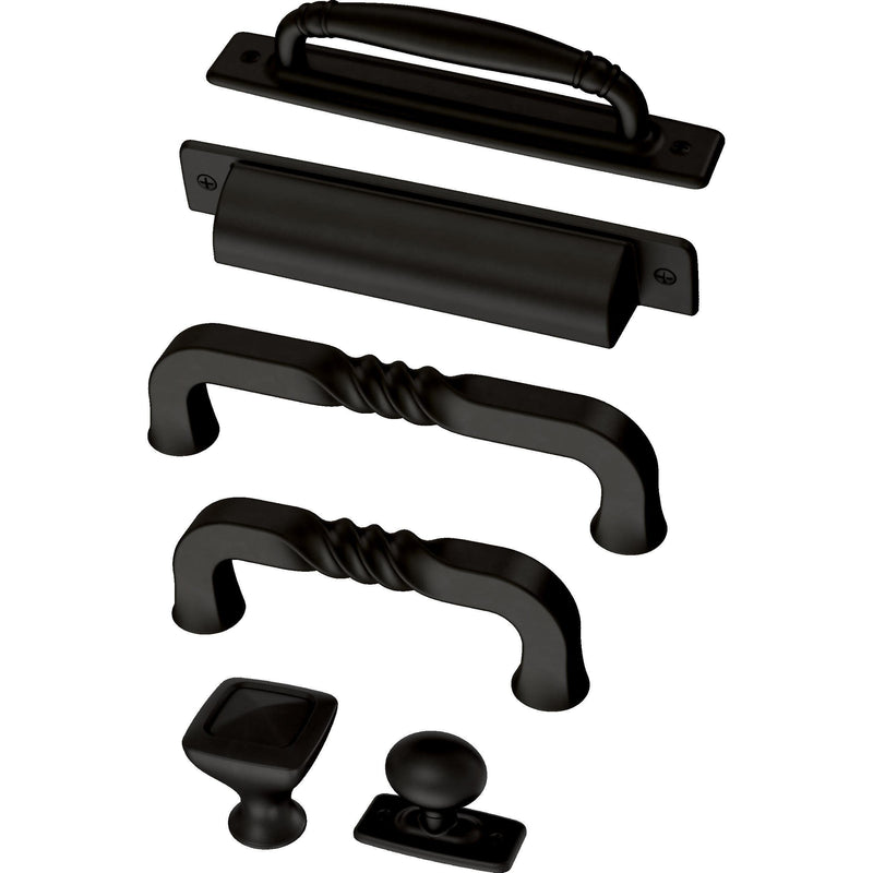 Franklin Brass (5-Pack) – Matte Black Cabinet Knobs for Dressers, Drawers, Kitchen Cabinet Door, Vanity, Furniture, Closet Knobs, 1-1/4 Inch Round | Iron Craft 5 Pack Knob