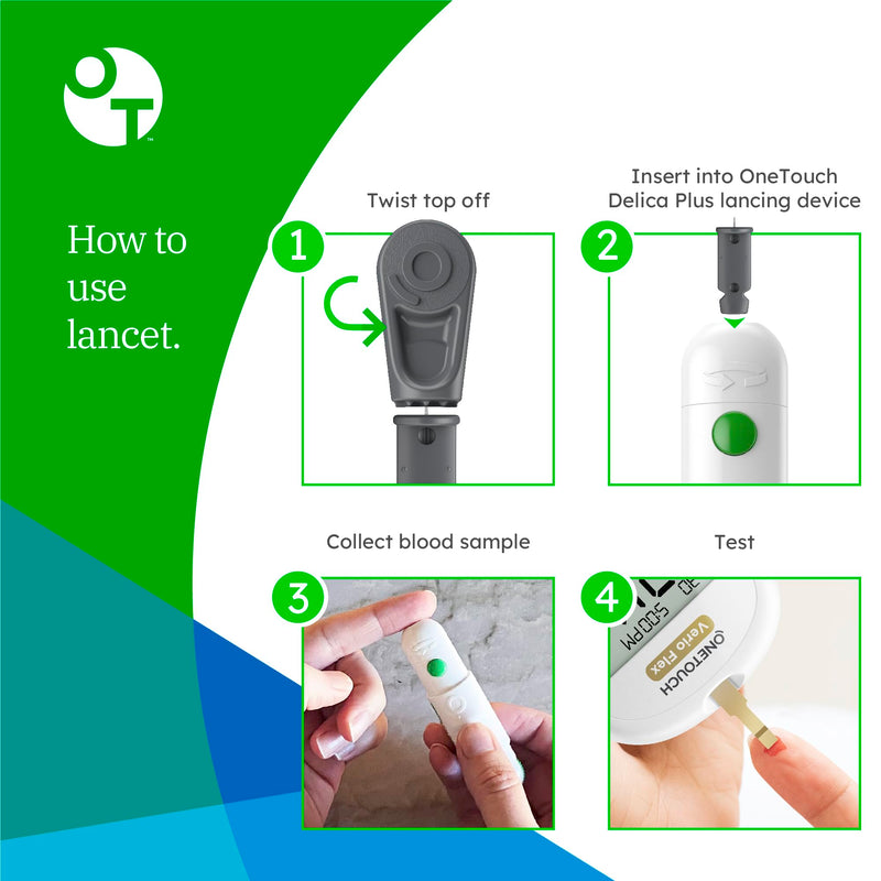 [Australia - AusPower] - OneTouch Delica Plus Lancets and OneTouch Verio Test Strips Bundle | Includes 30 Test Strips & 30 Lancets | Fine 30-Gauge Lancets for Diabetes Testing | Diabetic Supplies for Blood Sugar Monitor 60 Piece Assortment 