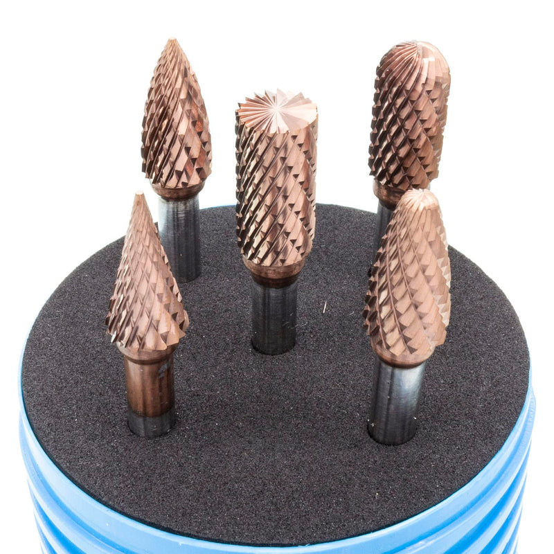 TJR ULTRA Co Coated Carbide Burr 10mm (Metric) Diameter with 6mm Metric Shank (Specially with Chipbreaker) (Set) Set