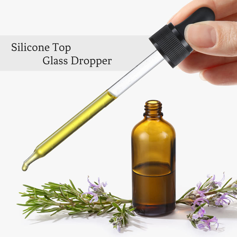 [Australia - AusPower] - AOZITA 4 Pack, 100ml Dark Amber Dropper Bottles with 1 Funnels & 4 Labels - 3.4oz Brown Glass Tincture Bottles with Eye Droppers for Essential Oils, Liquids - Leakproof Travel Bottles Blank Dropper 