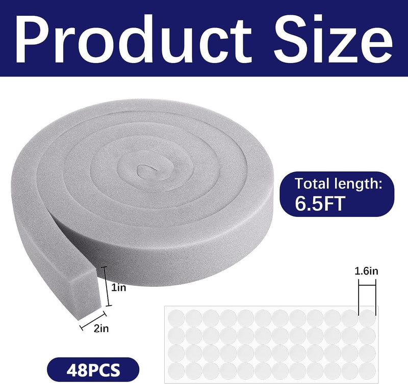 [Australia - AusPower] - 2 Pcs Air Conditioner Foam Tape-2'' x 1'' x 6.5 Ft Foam Air Conditioner Weatherseal Tape- Non-Adhesive Foam Seal Strip with Glue Point for Air Conditioner Door Window Seal grey-2pcs 2 