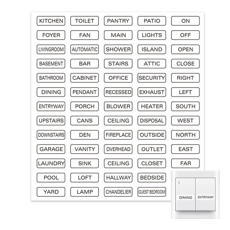 Light Switch Label Sticker 975PCS Transparent Switch Sticker Ideal for Home Kitchen Bathroom Office Electrical Panel Labels 15 Sheets with 65 Stickers Each Easy to Use Durable Design
