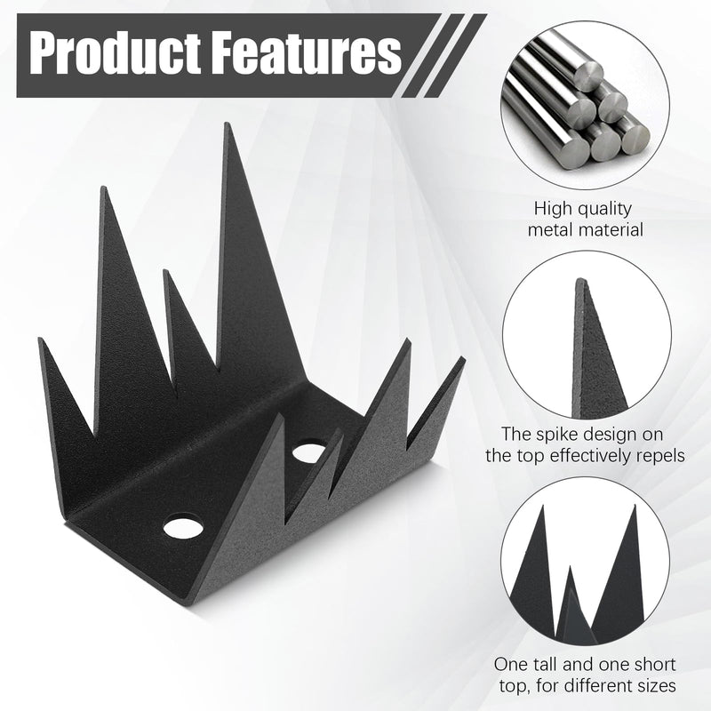 Yaocom 12 Pcs Fence Spikes Security Anti Climb Wall Spikes with Screws Intruder Thief Security Fence Pointed Nails Metal Outdoor Anti Climb Nail for Wall Railing Roof Home (Mountain) Mountain
