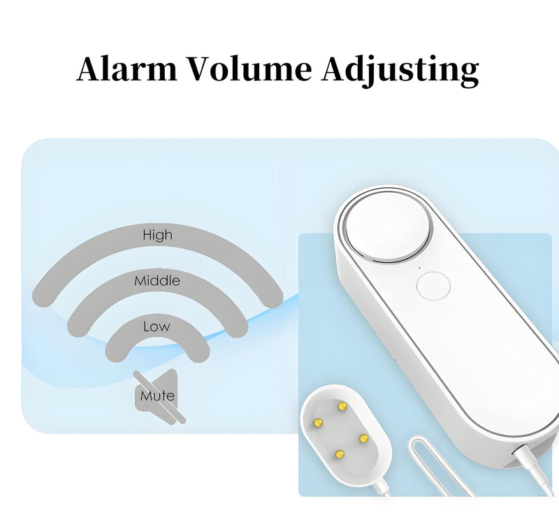 Lancoon WiFi Water Leak Detector with App Alerts Adjustable 100dB Alarm Smart Home Device with 6.5 Feet Detection Line for Basement Bathroom Pool Aquarium Water Leakage Probe