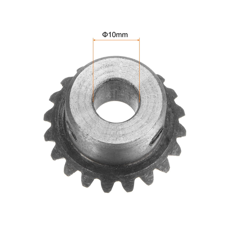 [Australia - AusPower] - 2pcs Bevel Gear 1M 20 Teeth 10mm Shaft Hole 1:1 Tapered Bevel Pinion Gear 45# Steel 1.5 Module 90 Degree Steering Gear, for Hardware Mechanical Rotation 