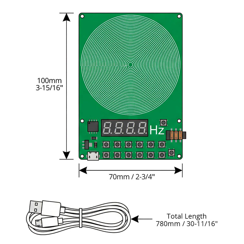 QWORK® Schumann Wave Generator 0.1Hz-100000Hz, 7.83Hz Adjustable Sine Wave Frequency Generator with Digital Display for Sleep, Focus & Meditation