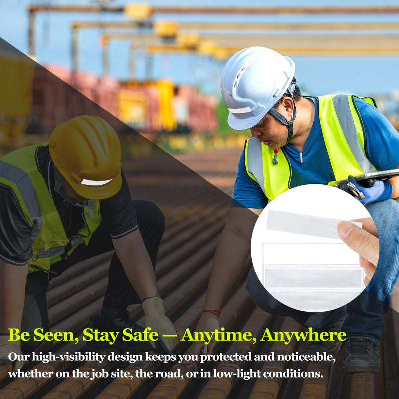 PATIKIL Hard Hat Reflective Stickers, (5 x 6 Inch, Silver White) (7 Pcs), Retro Reflective Safety Tape Durable Adhesive Helmet Stickers, Suit for - Hard Hats/Helmets/Mailboxes