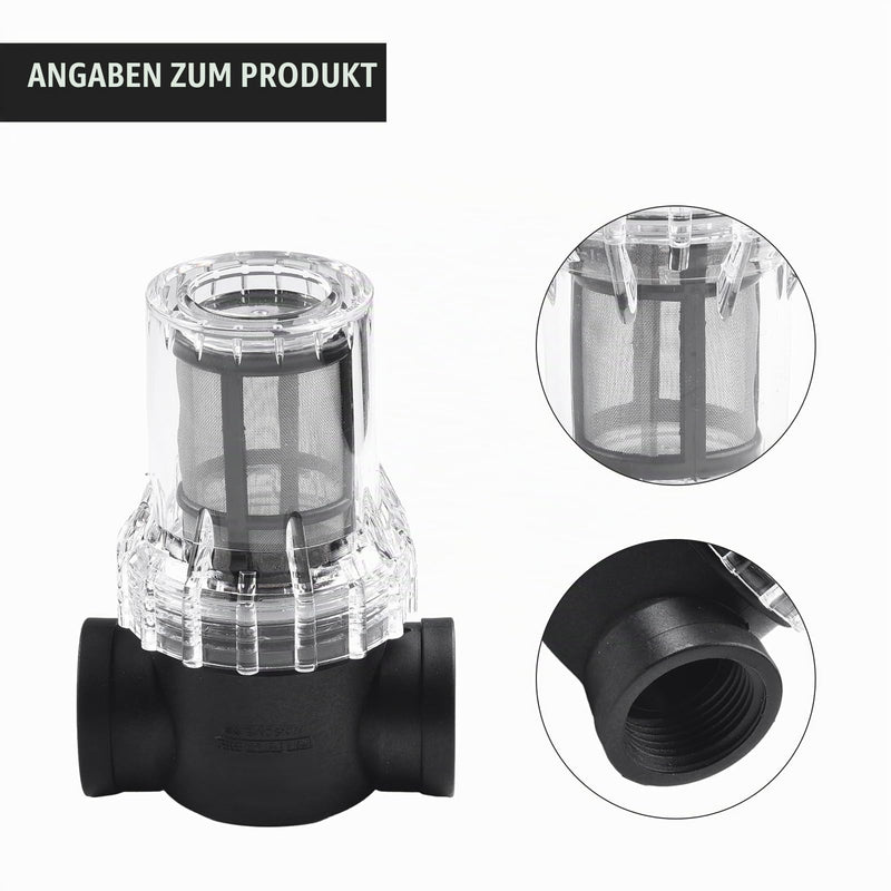 ZYWUOY Pipeline Filter, Strainer, Water Pump Filter with 40/80 Mesh Stainless Steel Strainer, Inline Mesh Strainer, Water Pump Filter for Garden Watering