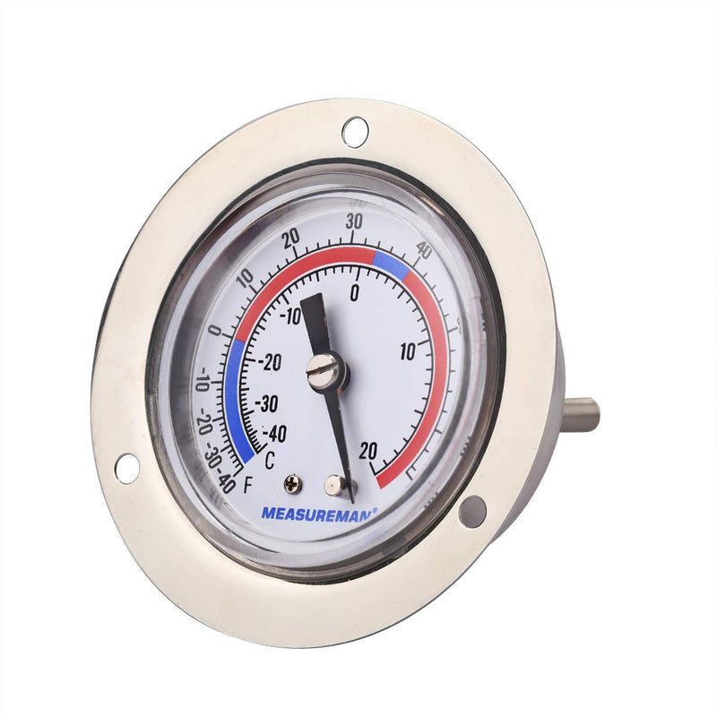 [Australia - AusPower] - MEASUREMAN Vapor Capillary Flanged Panel Mount Refrigeration Thermometer, 2" Dial, 48" Capillary, -40-65 deg F/-40-20 deg C, Re-Calibration Available 