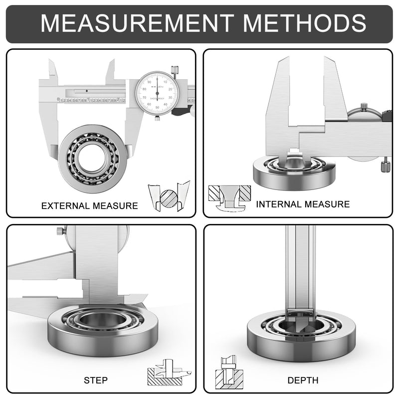 [Australia - AusPower] - HDLNKAK Dial Caliper Shockproof Dial Caliper Precision Caliper with Watch 0-9" Range, 0.001” Resolution 6 Inch with 0.001" Precision Calipers 4-Way Measurement with Plastic Case Dial Caliper 0-8" Range 