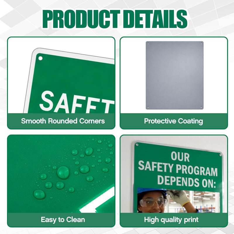 Safety Mirror Sign for Workplace - "Our Safety Program Depends on You" Industrial Workplace Message Sign with Acrylic Mirror, Wall Mounted 16" x 19" Our Safety Program Depends on