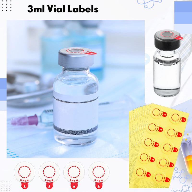 100 Pcs Clear Circle Stickers for Sealing Vial Labels Leak-Proof Self Adhesive Transparent Stickers for 13 mm Aluminum Plastics Caps 3 ml Vial Caps