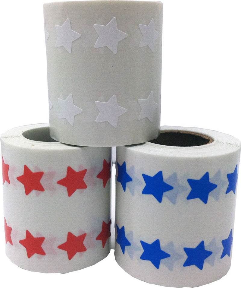 Tiny 1/2" Inch All American 4th of July Star Stickers Sticker Stars are Fun and Easy to Peel and Stick 3,000 Total Star Stickers 1,000 Per Color | Red, White and Blue