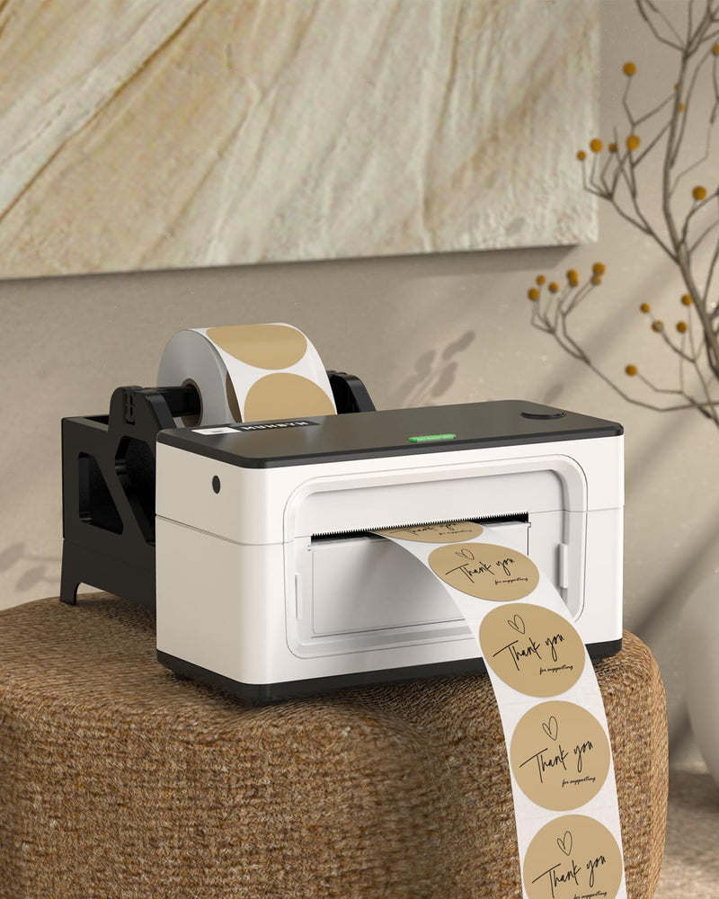 [Australia - AusPower] - MUNBYN 2 Inch Brown Circle Thermal Sticker Labels, Self-Adhesive Round Direct Thermal Labels, Multi-Purpose Roll Sticker Labels for DIY Logo Design, QR Code, Name Tag, Brown 750 Labels/1 Roll 2inch 1 