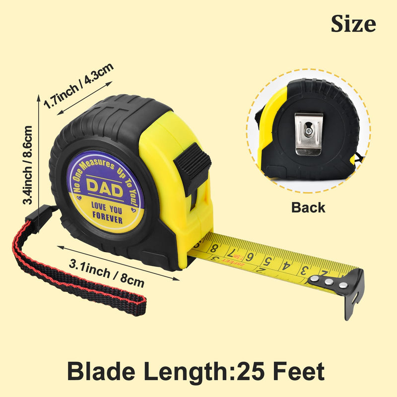[Australia - AusPower] - Birthday Gifts for dad Stocking Stuffers for Men Ideal Christmas Gifts Cool Gadgets for Husband Grandpa from Daughter Son Tool Woodworker Carpenter Gift, Engraved Tape Measure 25 FT 