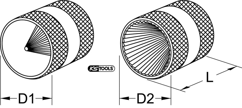 KS Tools 105.3000 Internal+external deburrer, 10-54mm, V2A | Deburrer, stainless steel, 10 - 54 mm