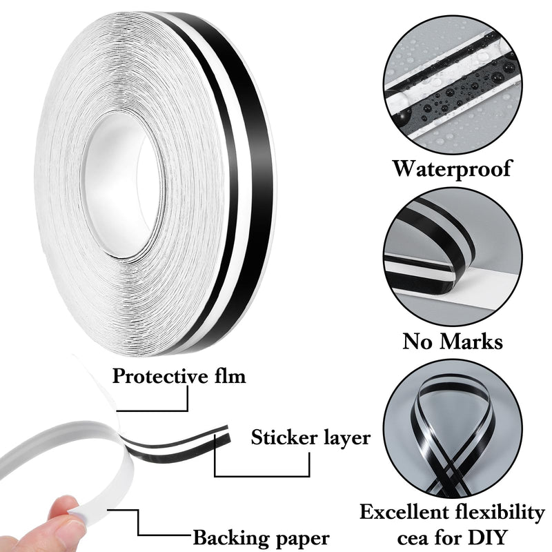 Ymapinc 2 Rolls 32Ft Black Automotive Pinstriping Tape - Waterproof Pin Stripe Tape for Car, Car Stripe Decals Vinyl Pinstriping for Musical Instrument Motorcycle