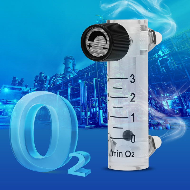 Gas Flow Meter, Oxygen Flowmeter Flow Meter 0-3LPM Flow Meter with Control Valve for Oxygen/Air/Gas