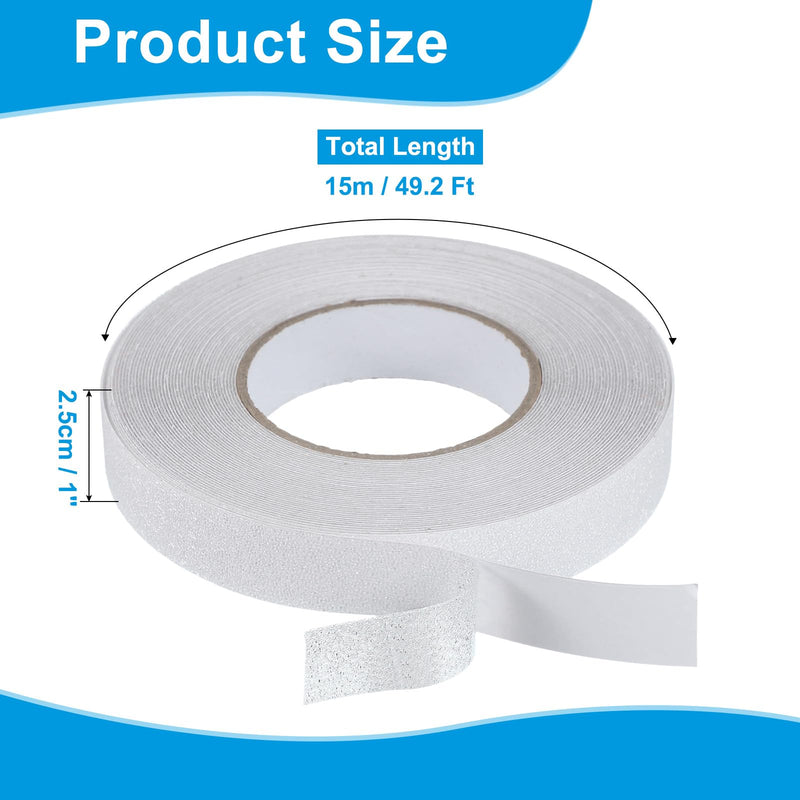 uxcell Rubber Grip Tape, 1" x 49.2 Ft PEVA Non-Slip Tape Graveld Textured Adhesive Grip Tape for Outdoor/Indoor Steps, Stairs, Traction Tread Stair, Bathroom (Clear) Clear