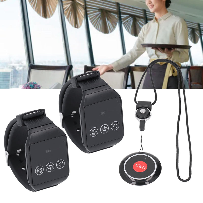 Tangxi Restaurant Pager System, Caregiver Call System, 2 Watch Receiver and 1 Pagers, Caregiver Pager for Home, Factory, Hospital,etc, Long Endurance