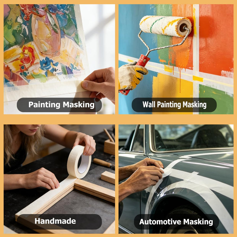 OurAura White Masking Tape, 0.75 Inch Wide x 55 Yards x 10 Rolls, Bulk Crepe Paper Painters Tape for Paint Work, Home Projects, Art Craft, School and Office (550 Yards Total) 0.75 Inch x 10 Rolls
