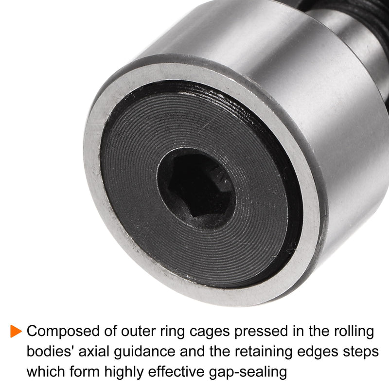 [Australia - AusPower] - 8pcs CF22 Cam Follower KR22 Needle Roller Bearing M10x1.25mm Male Thread 10mm Roller Diameter Stud Type 12mm Roller Width Miniature Track Roller Bearings CF10/KR22 8 