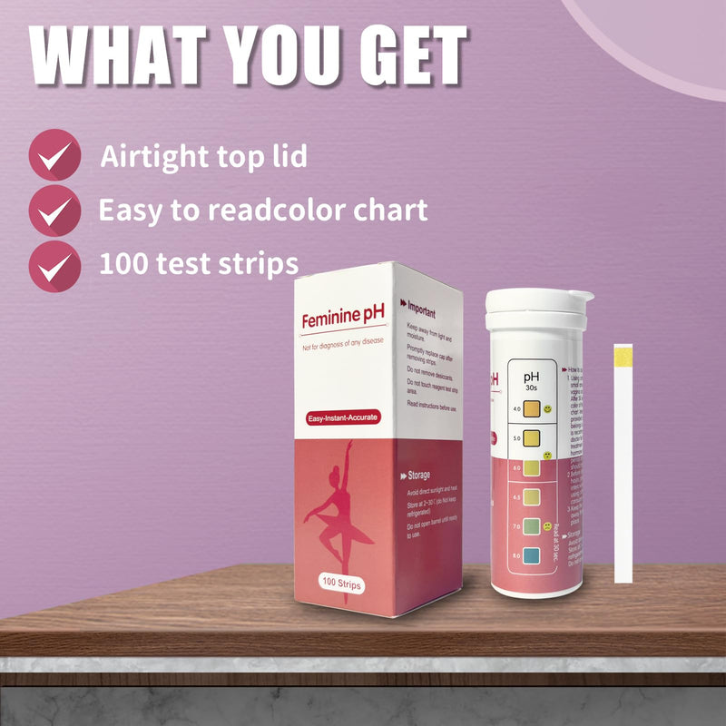 [Australia - AusPower] - Homcoice Vaginaler pH Teststreifen (100 Streifen) Weiblicher pH Test zur Überwachung der vaginalen Intimgesundheit und zur Vorbeugung von Infektionen, genauem Säure- und Basengleichgewicht 