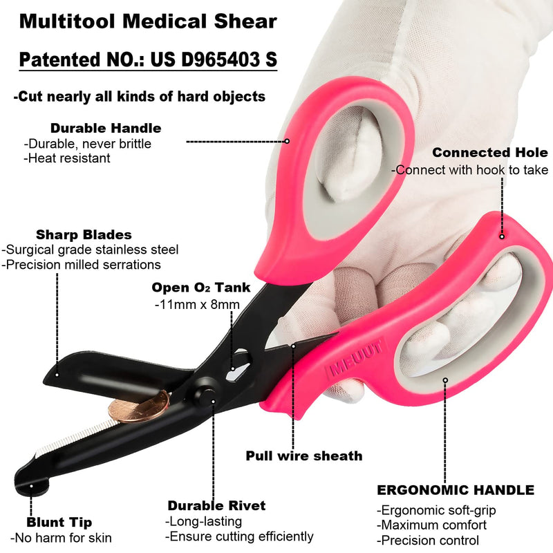 [Australia - AusPower] - MEUUT 2 Pack Medical Scissors Trauma Shears -8 inch Patented Bandage Scissors Heavy Duty Surgical Grade EMT Scissors for EMT Workers Doctors Nurses Pink+purple 