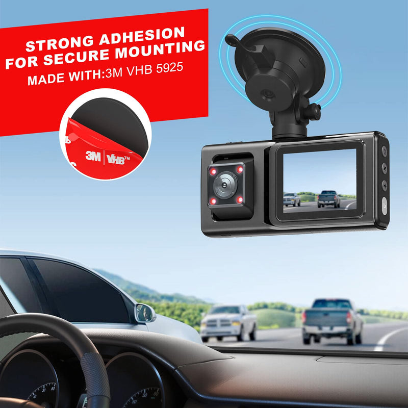 Double Sided Tape Heavy Duty 40PCS Adhesive Pads 1“ and 2” Squares Dots Rectangles Strong Waterproof Mounting Tape for Dashboard Dash Cam Windshield Suction Cup Phone Holders Black