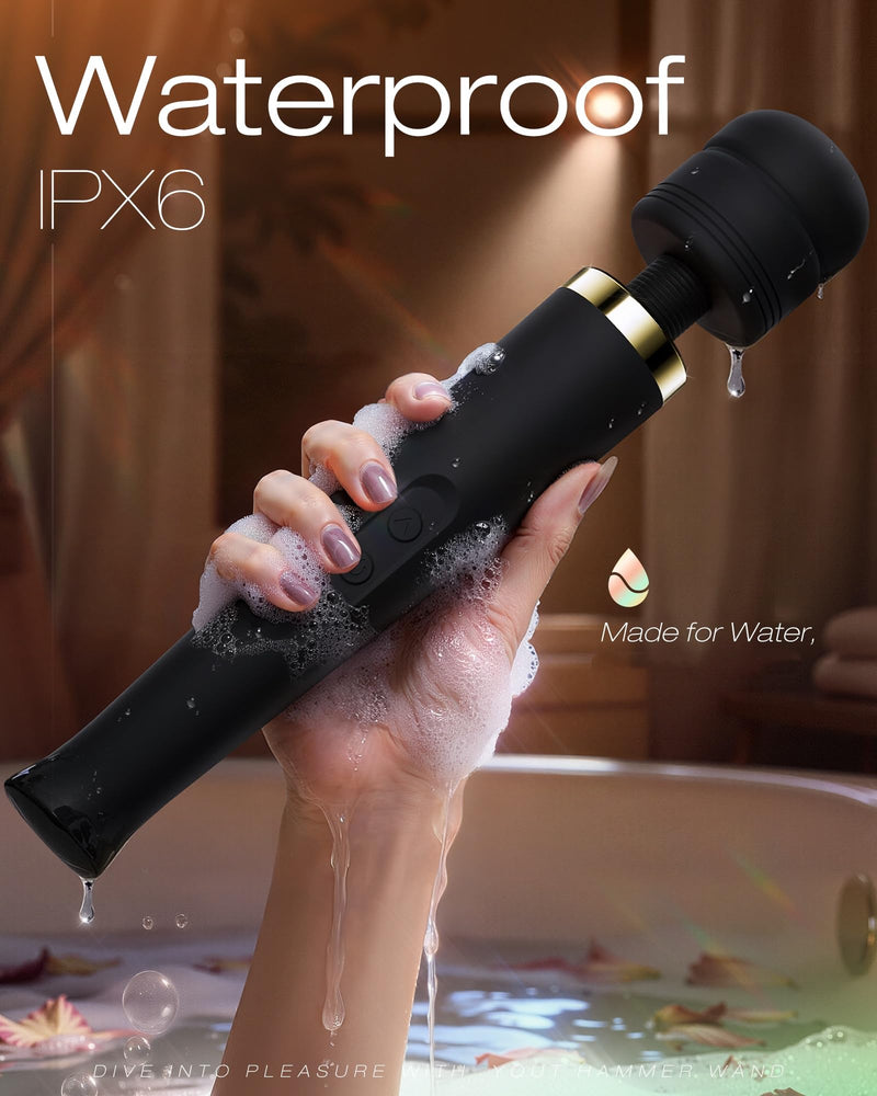 [Australia - AusPower] - Toendi Premium Massager Tools for Beginners AI-Sync App Control Body Massager with 8 Speeds & 5 Modes, 360° Head Massager Waterproof Massager, Massage Wand for Women, Men, Couple 