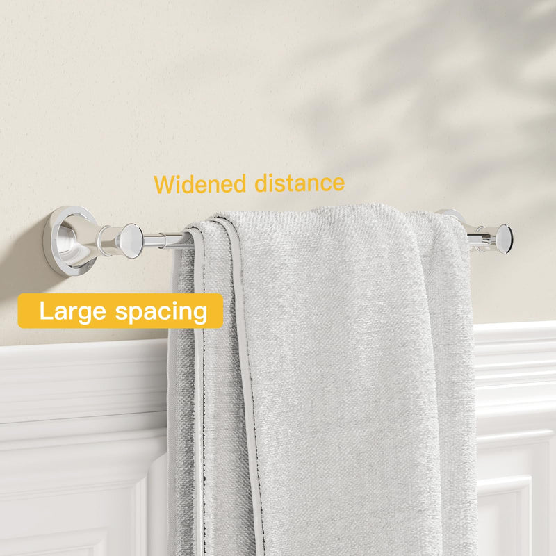 BESy Adjustable 16 to 26 Inch Bath Towel Bar Rack for Bathroom Towel Holder, Wall Mounted Towel Bar Rod Hanger Bathroom Hardware Accessories Hotel Style, Stainless Steel, Polished Chrome