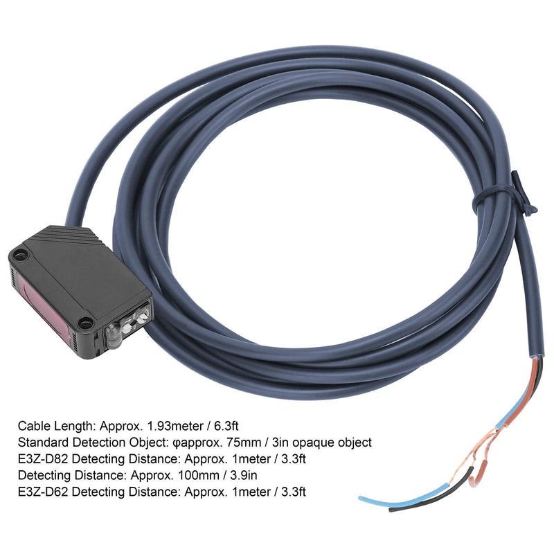 [Australia - AusPower] - Eujgoov Infrared Photoelectric Switch, 12-24V Through-Beam Sensor with Long Cable for Car Doors and Garages(E3Z-D82) E3Z-D82 