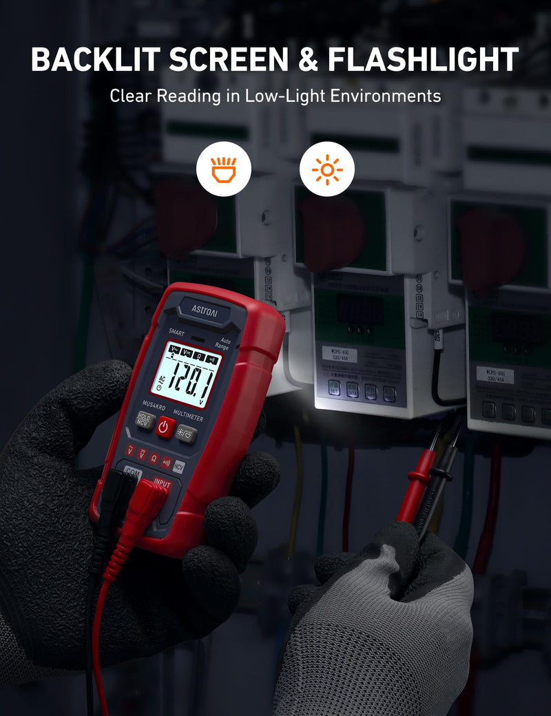 [Australia - AusPower] - AstroAI Multimeter Tester 4000 Counts, Smart Measuring Mode, Auto-Ranging, and AstroAI TRMS 6000 Counts Volt Meter Ohmmeter Auto-Ranging Tester 