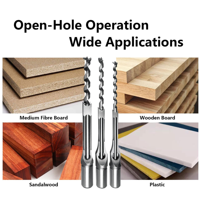 ATOPLEE Square Hole Drill Bits for Wood,3pcs HSS Woodworking Square Mortise Drill Bit,5/16 Inch 3/8 Inch 1/2 Inch (All of Sizes) 5/16 inch, 3/8 inch, 1/2 inch