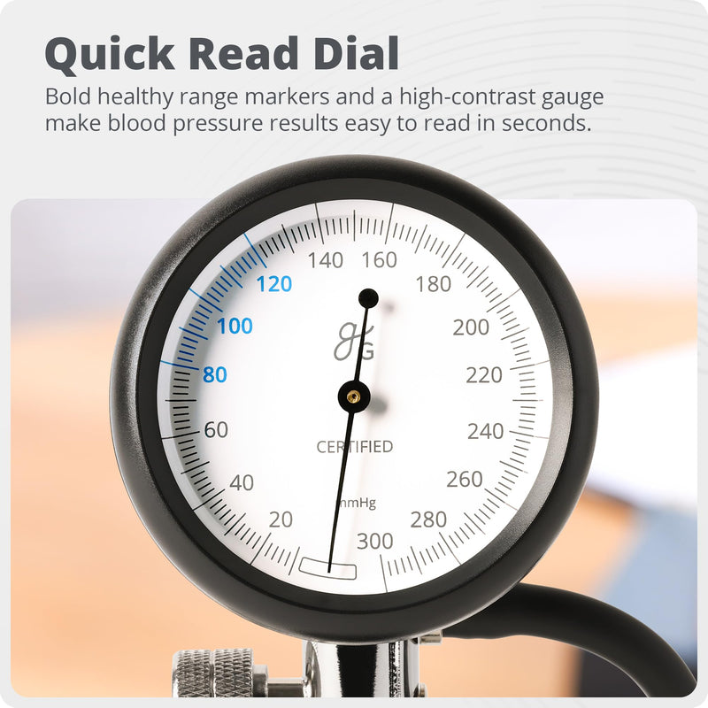 [Australia - AusPower] - Greater Goods Sphygmomanometer, Latex-Free Manual Blood Pressure Cuff, Home Use, Elderly Care with Carrying Case, Onyx Black 