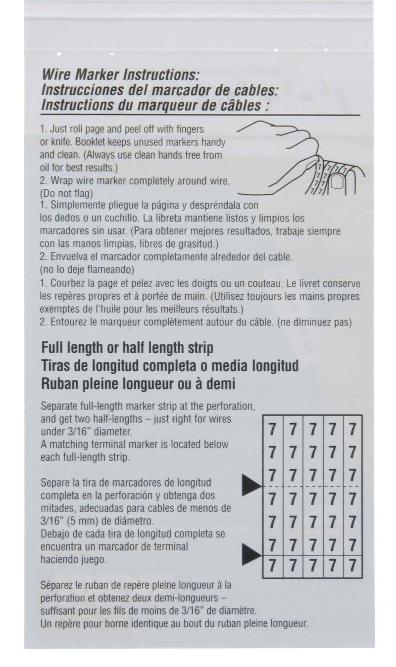 IDEAL INDUSTRIES 44-108 Wire Marker Booklet, Asst L1, L2, L3, 150 Each