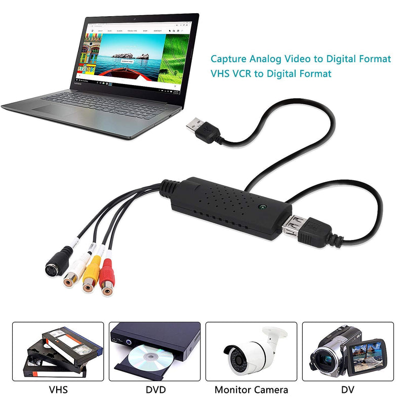 [Australia - AusPower] - USB Audio Video Converter, VHS to Digital Converter, Video Capture Card Digitize from Analog Video VCR VHS DVD, for Windows 7 8 10 