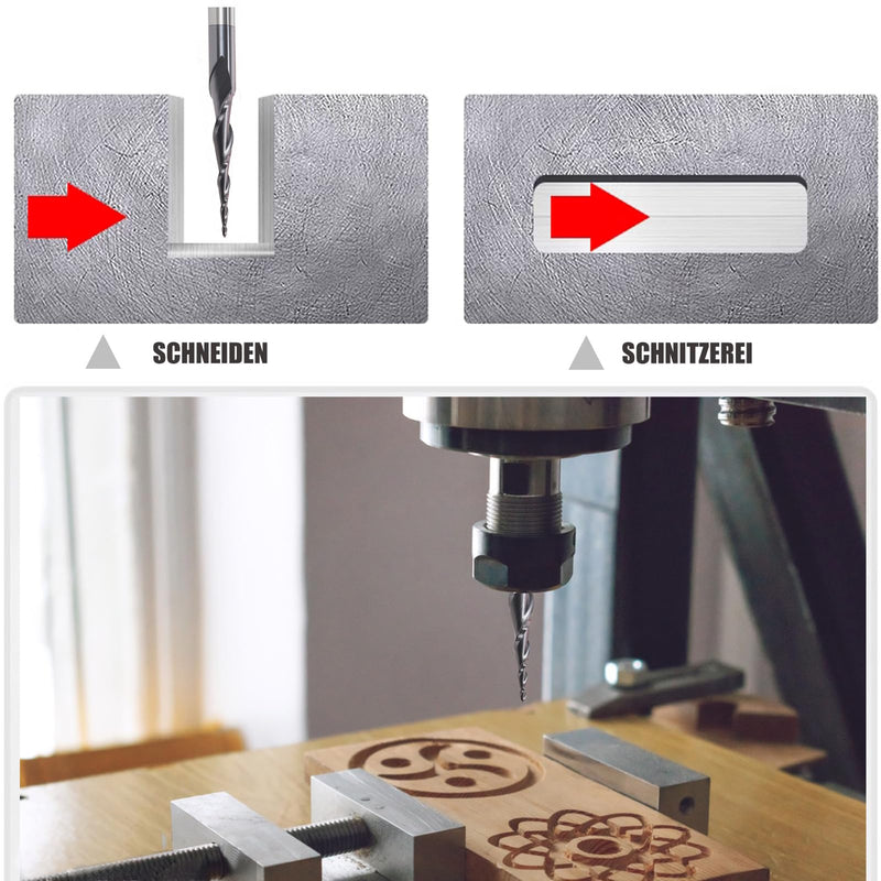 [Australia - AusPower] - Trvoxviq Ball End Mill Conical Milling Cutter for Router CNC 6 mm Shank 2 Flutes End Mill HRC55 Spiral Groove Cutter Bit, 0.5 mm Radius CNC Carving Bits with AlTiN Coating for 2D and 3D Engraving R0.5x6mm 