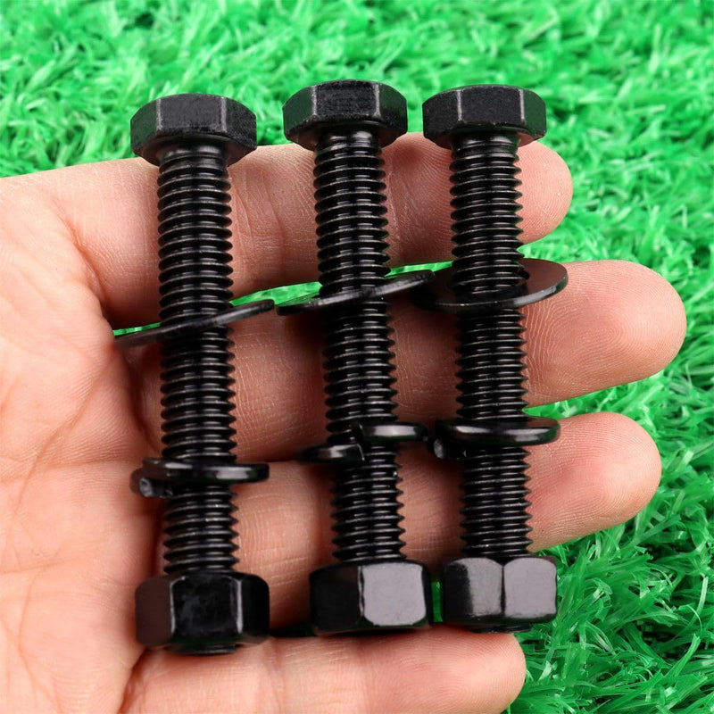 [Australia - AusPower] - 8 Sets 1/4-20 x 2 Stainless Steel Hex Head Screws Bolts with Nuts Flat Washers Lock Washers 304 SS 18-8, Fully Threaded Black 1/4-20 x 2" (8 Sets) 