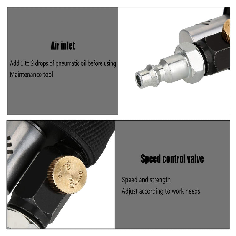 Valianto 2" 3" Mini Air Sander, Pneumatic Sander Random Orbital Eccentric Dual Action Polisher with M6 Thread Plate (2" and 3"),- Adjustable Airflow Valve - US Connector Black
