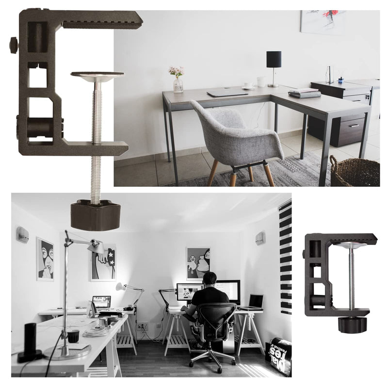 [Australia - AusPower] - Replacement Heavy Duty C Clamp for 1/2” and 5/8” Hole Base Magnifying Lamp,Desk Lamp,Swing Arm Lamp,Phone I pad Mount,Tablet Mic Holder,Table Mount Clamp for Microphone Stand Mic Boom Arm (G2 BLACK) G2 Black 