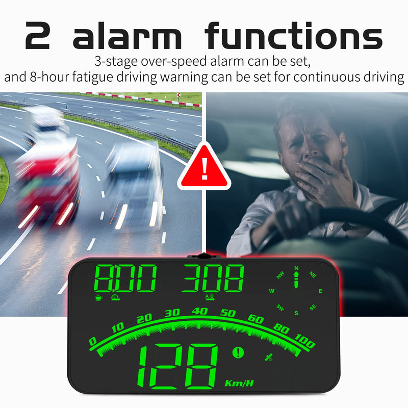 [Australia - AusPower] - Digital GPS Speedometer, HUD Head Up Display for Car, Upgraded 5.5" Large-Screen, Suitable for All Vehicles GREEN 