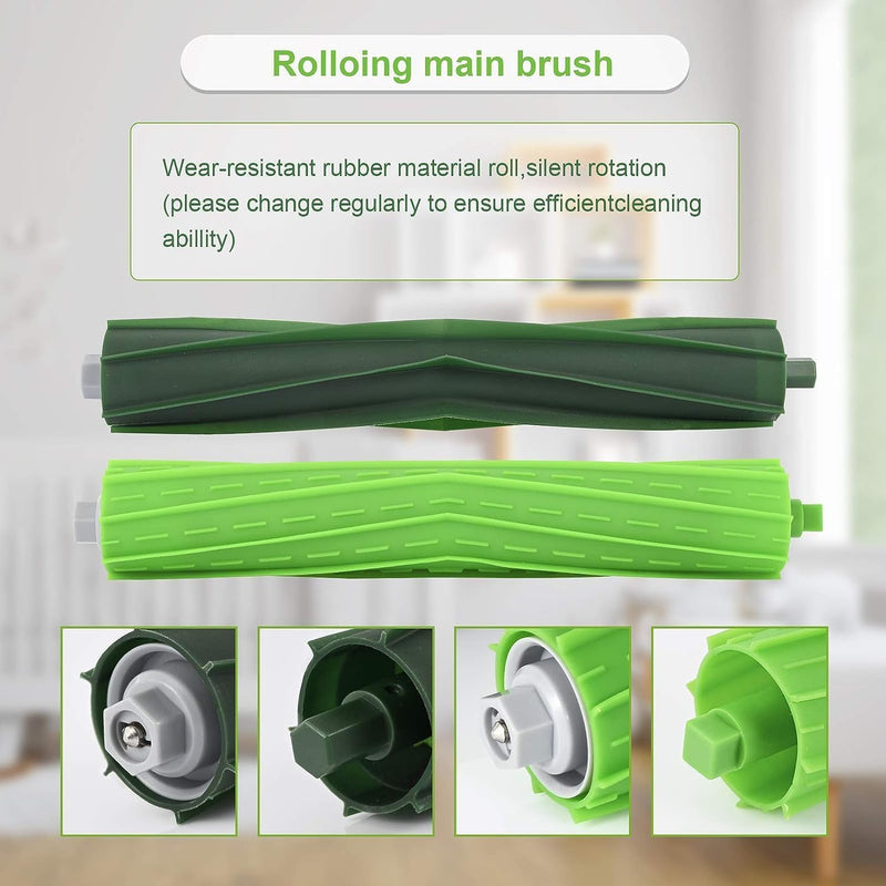 [Australia - AusPower] - 19 Pack Replacement Parts Compatible for Roomba j7 j7+/Plus E5 E6 E7 i7 i7+ i3 i3+ i4 i4+ i6 i6+ i8 Vacuum Cleaner, Replenishment Kit 2 Set Roller Brushes,8 Filters,8 Side Brushes White Side Brushes 